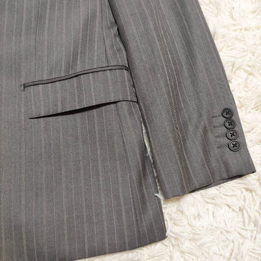 【シルク】コムサデモード　スーツ　シングル　光沢感　2B　総裏地　ウール　メンズ