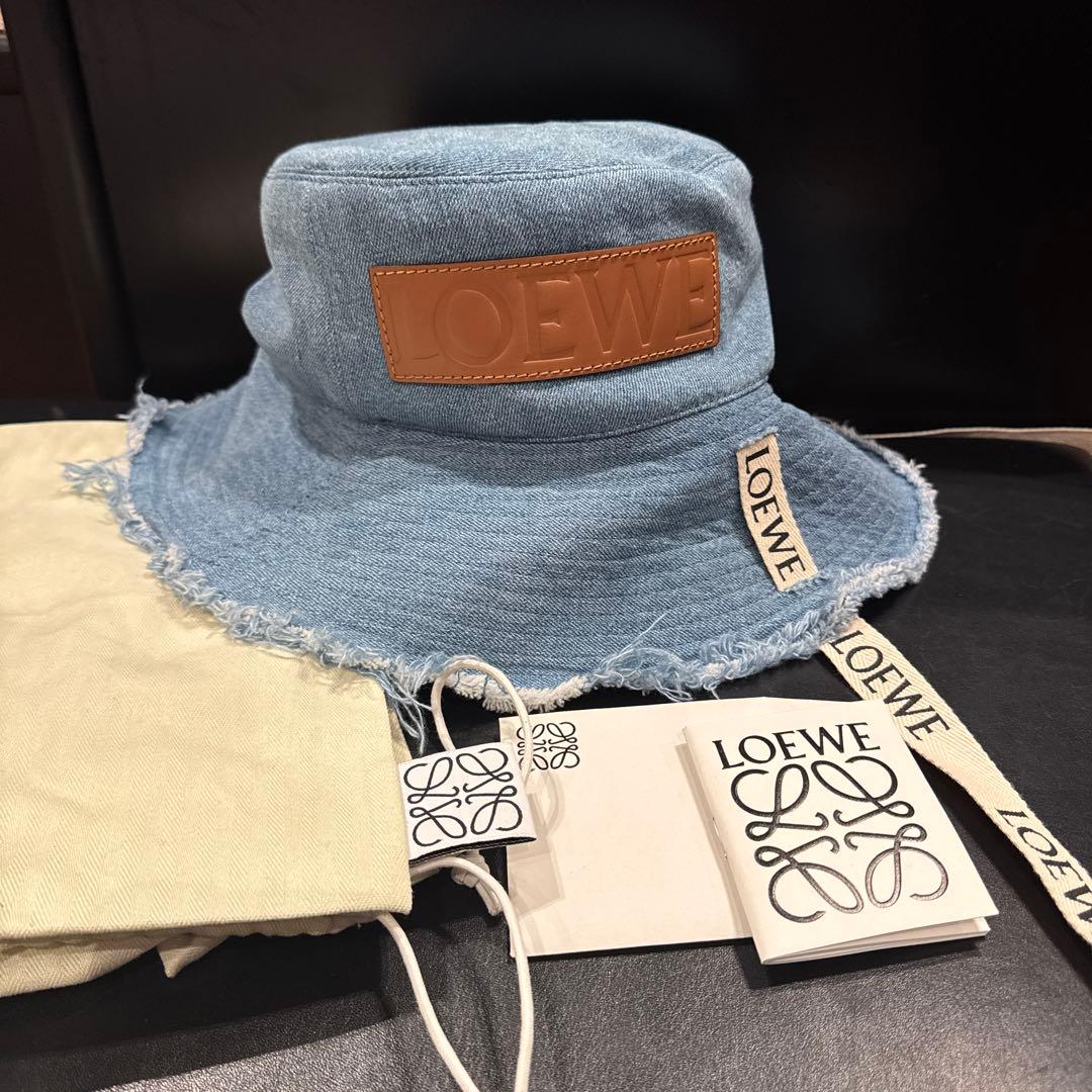 LOEWE フィッシャーマンハット　59 デニム　フリンジ