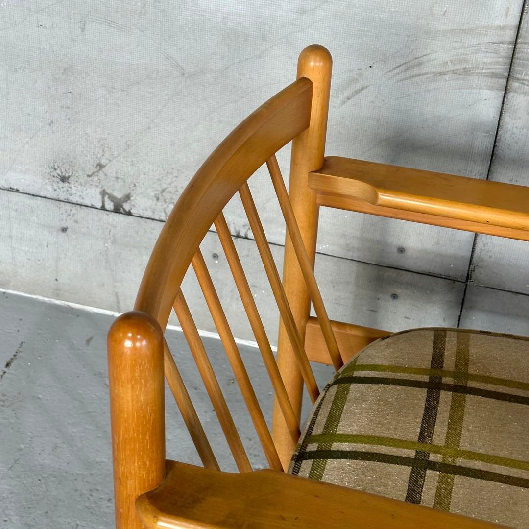 ✿昭和レトロ✿ カリモク ヴィンテージ木製チェア クラシック 布座面チェア②