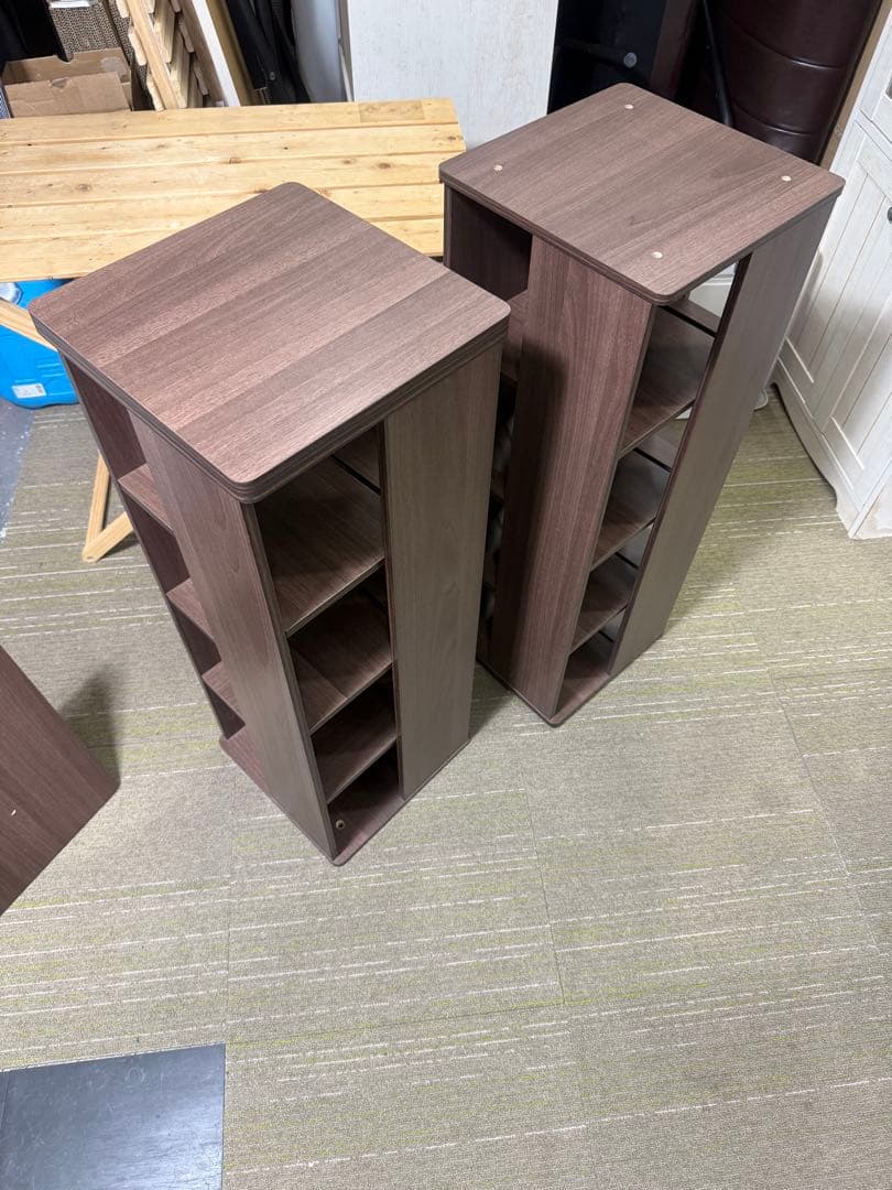 【美品】山善　回転本棚8段　コミックラック　DSRR-8(WL) ウォールナット