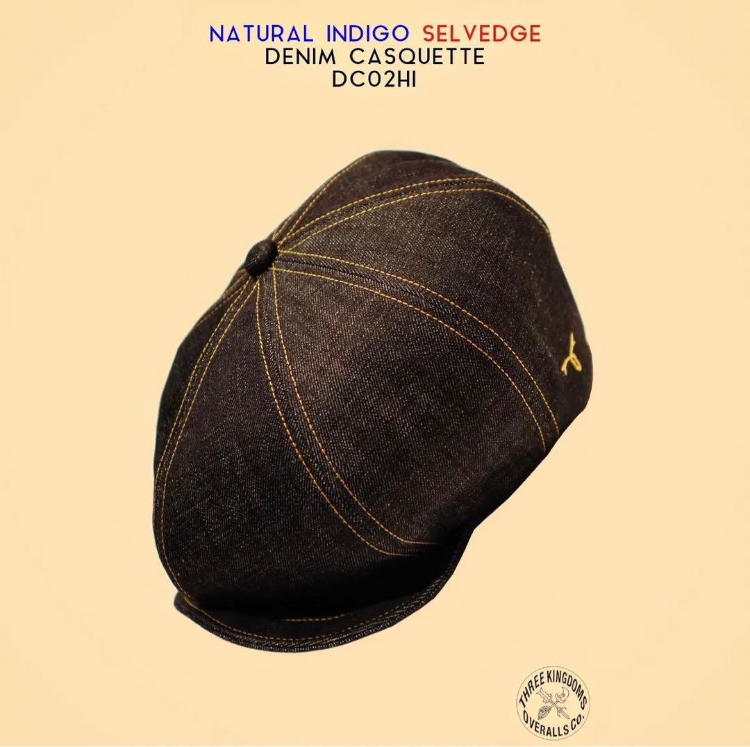 THREE KINGDOMSOVERALLS デニム インディゴ キャスケット