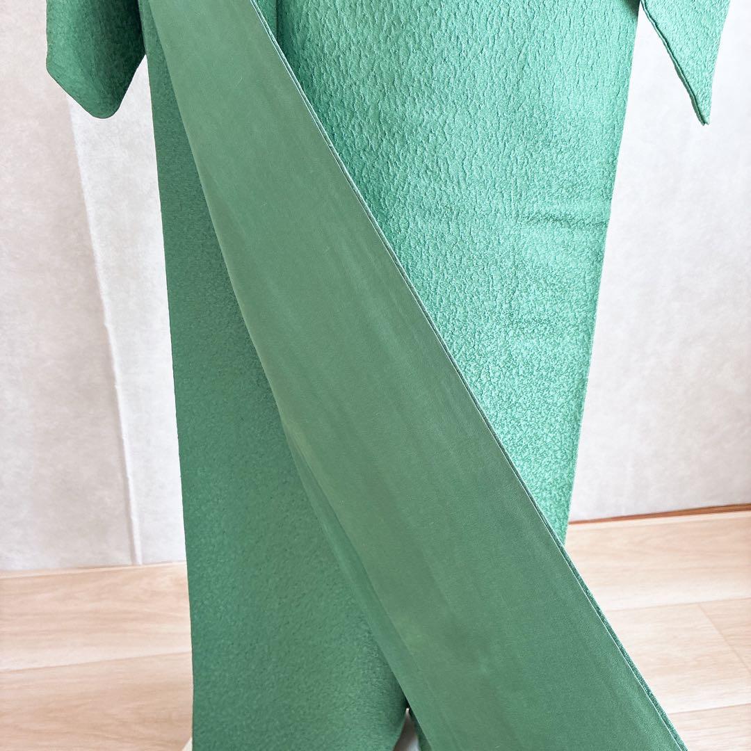 色無地　フルセット　着物　正絹　トールサイズ　緑　卒業式　入学式　N2