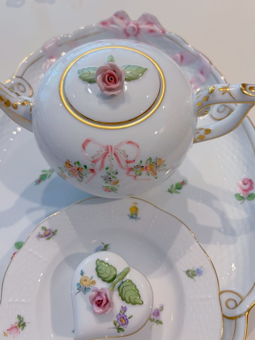 ヘレンド　ミルフルール＆エデンローズ ドラジェ3点セット