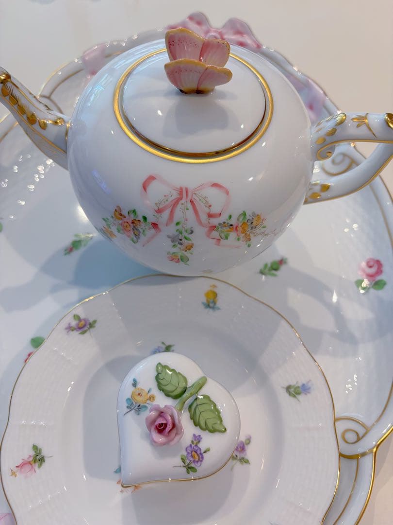 ヘレンド　ミルフルール＆エデンローズ ドラジェ3点セット