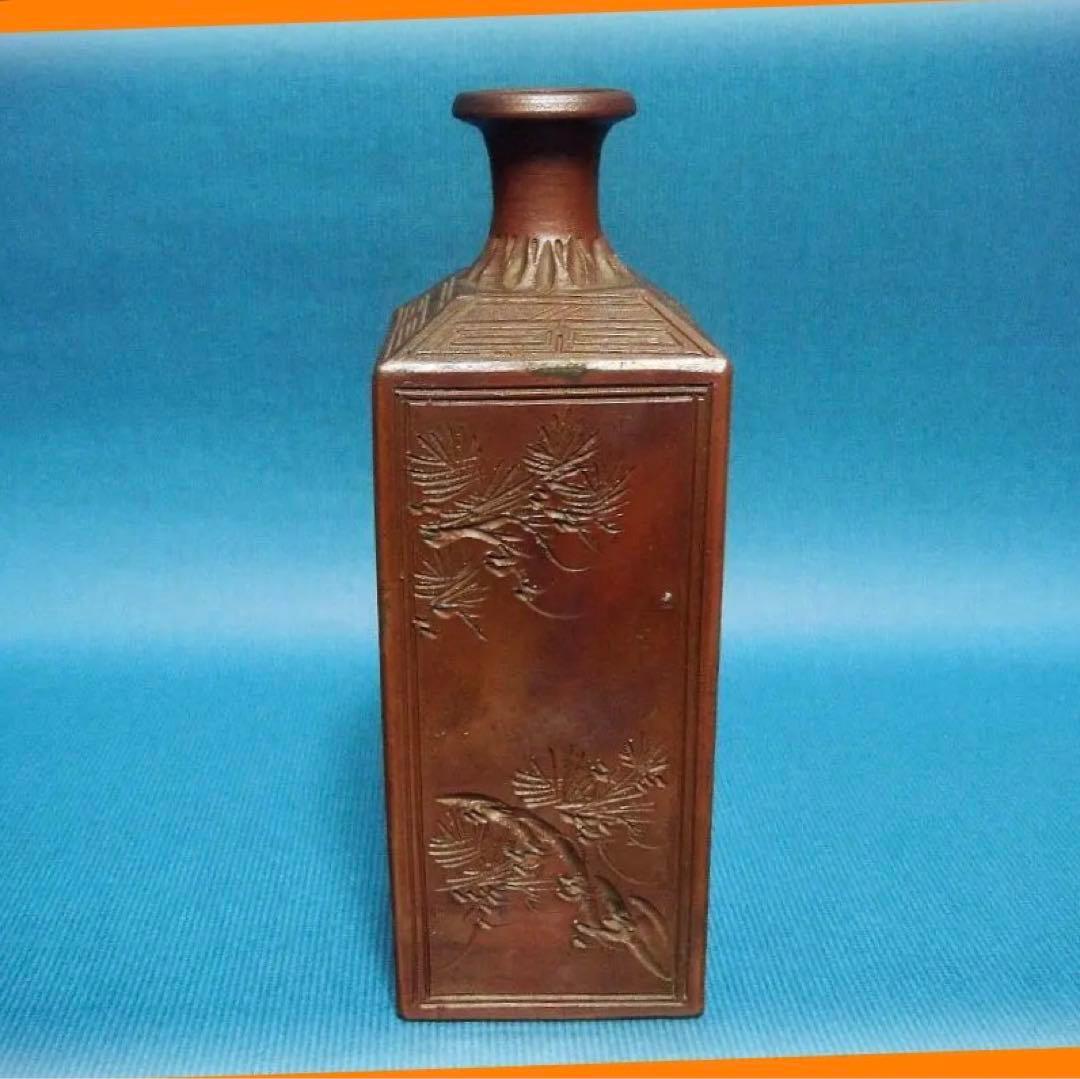 @494『備前焼 角形 徳利壺』　/骨董品 古美術 古玩 アンティーク