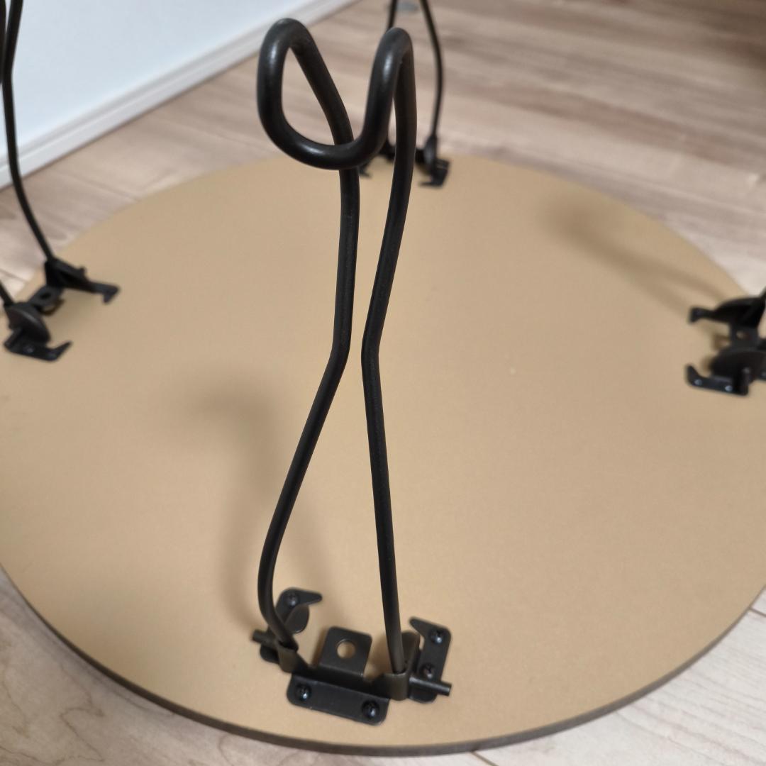 猫足 折りたたみラウンドテーブル ブラウン