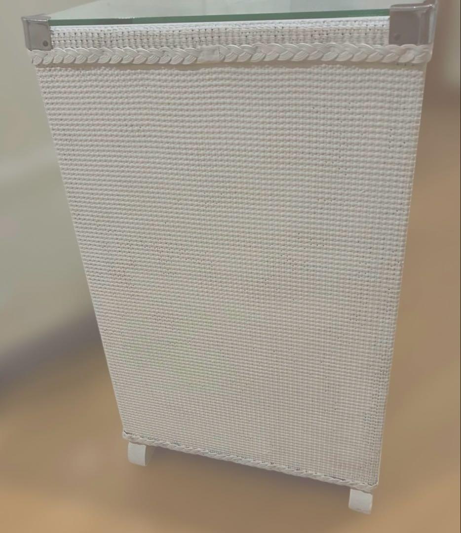 アンティーク家具 ロイドルーム風？　ベッドサイド　キャビネット　ガラストップ