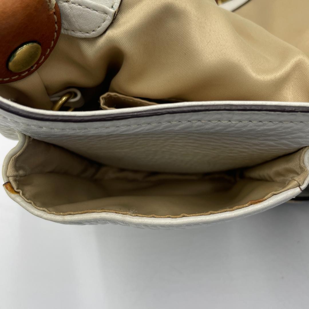 良品 COACH ショルダーバッグ レザー ホワイト ソーホー