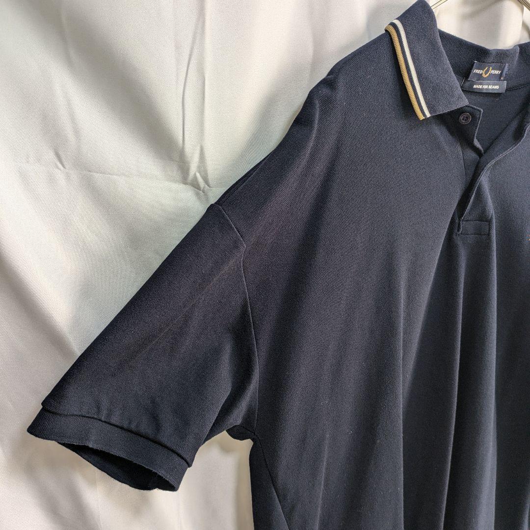 FRED　PERRY　フレッドペリーネイビー ポロシャツ 　LLサイズ