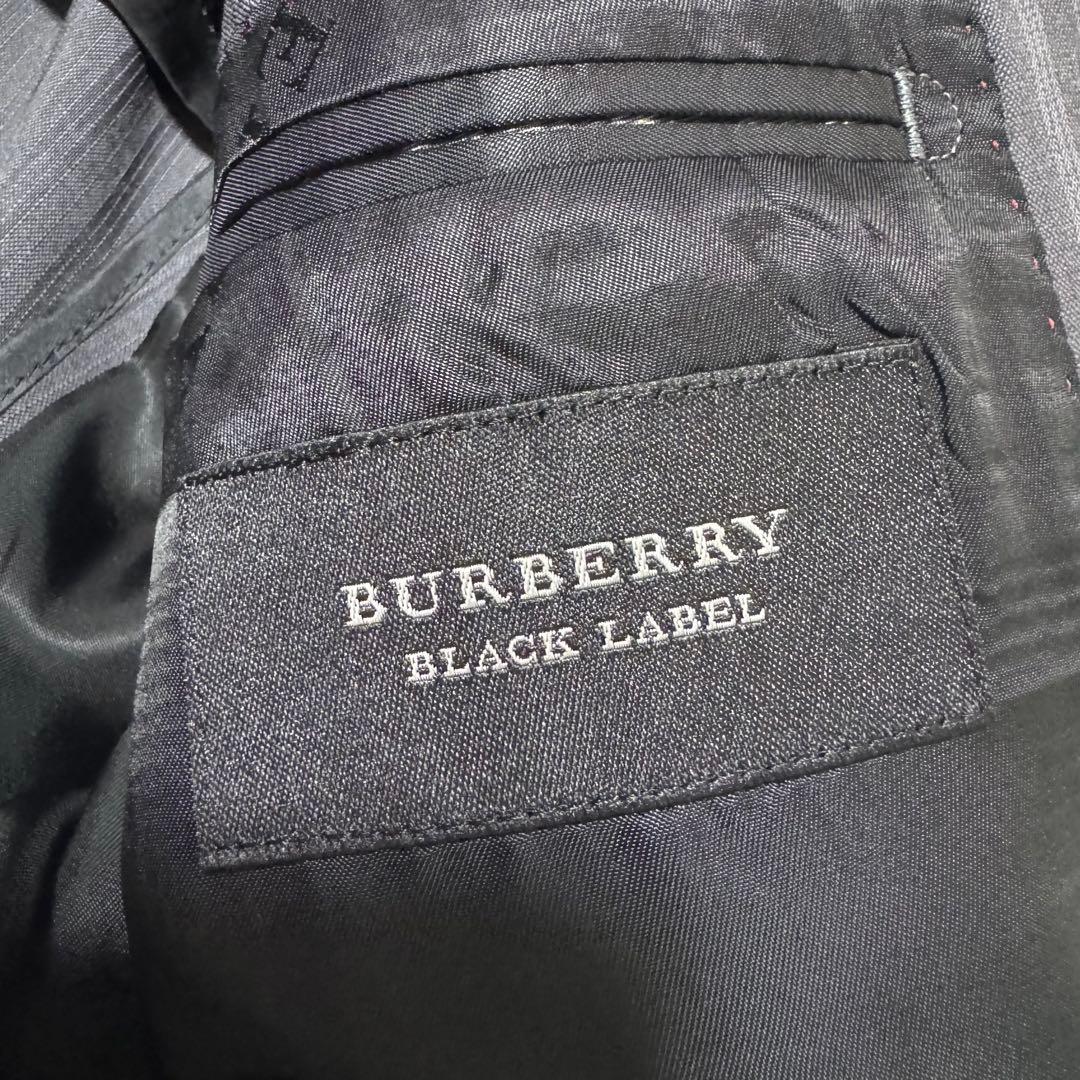 極美品！バーバリーブラックレーベル スーツ 3ピース 裏地総柄 ブラック XL