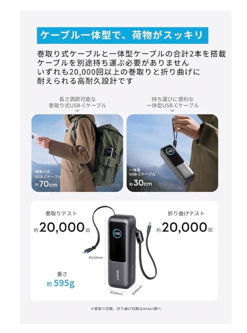 11408 ANKER モバイルバッテリー 165W 25000mAh ブラック