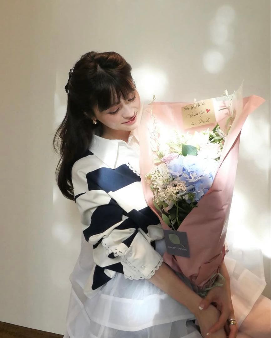 【新品未使用】Bibiy. ボーダー柄長袖トップス ラガーシャツ