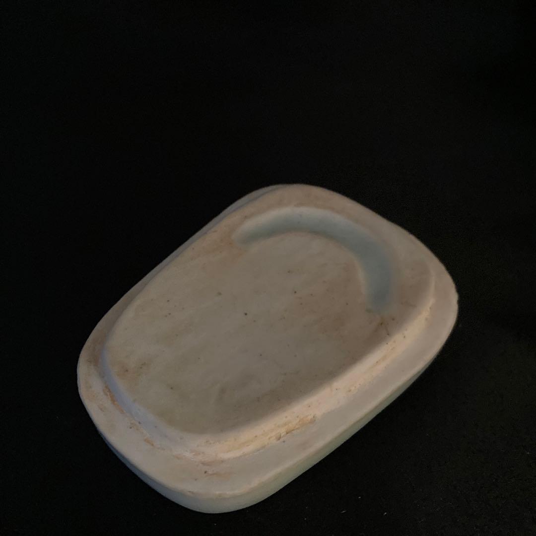 赤札閉店セール❗️【ギャラリー三益】中国古美術　影青蘭花陽刻紋硯（宋時代）