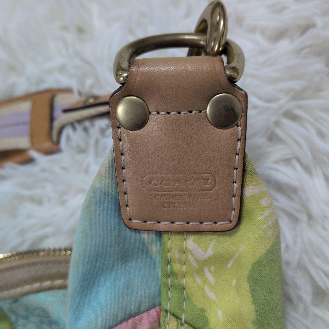 希少　coach パッチワーク　ホーボー　ワンショルダーバッグ　マルチカラー