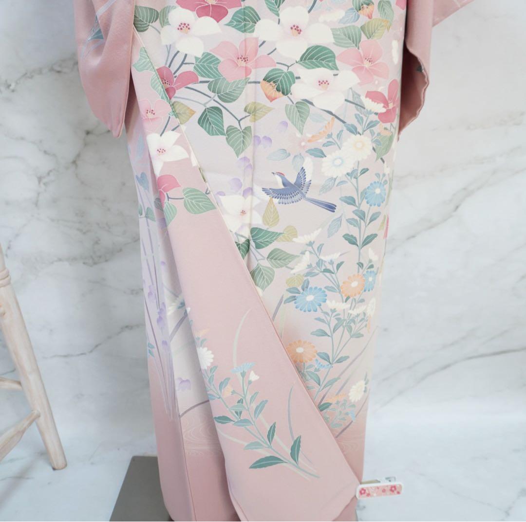 訪問着3点セットa492 訪問着　帯締め帯揚げ3点結婚式　落款