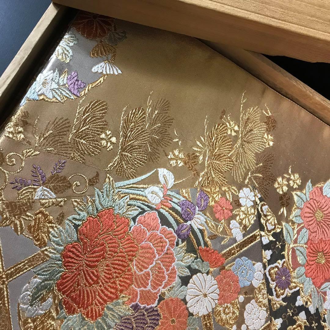 FF-193 袋帯 金錦 結粋 逸品 正絹 六通 金箔 金糸 高級