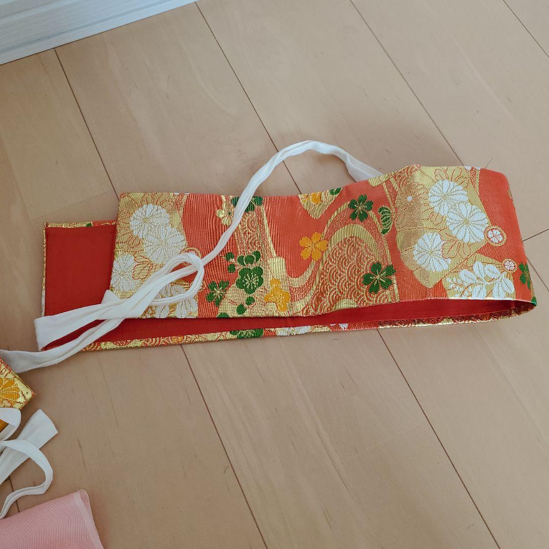 京越 七五三 7歳 女の子 四つ身着物 蝶菊水帯 結び帯 作り帯 帯揚げ付き