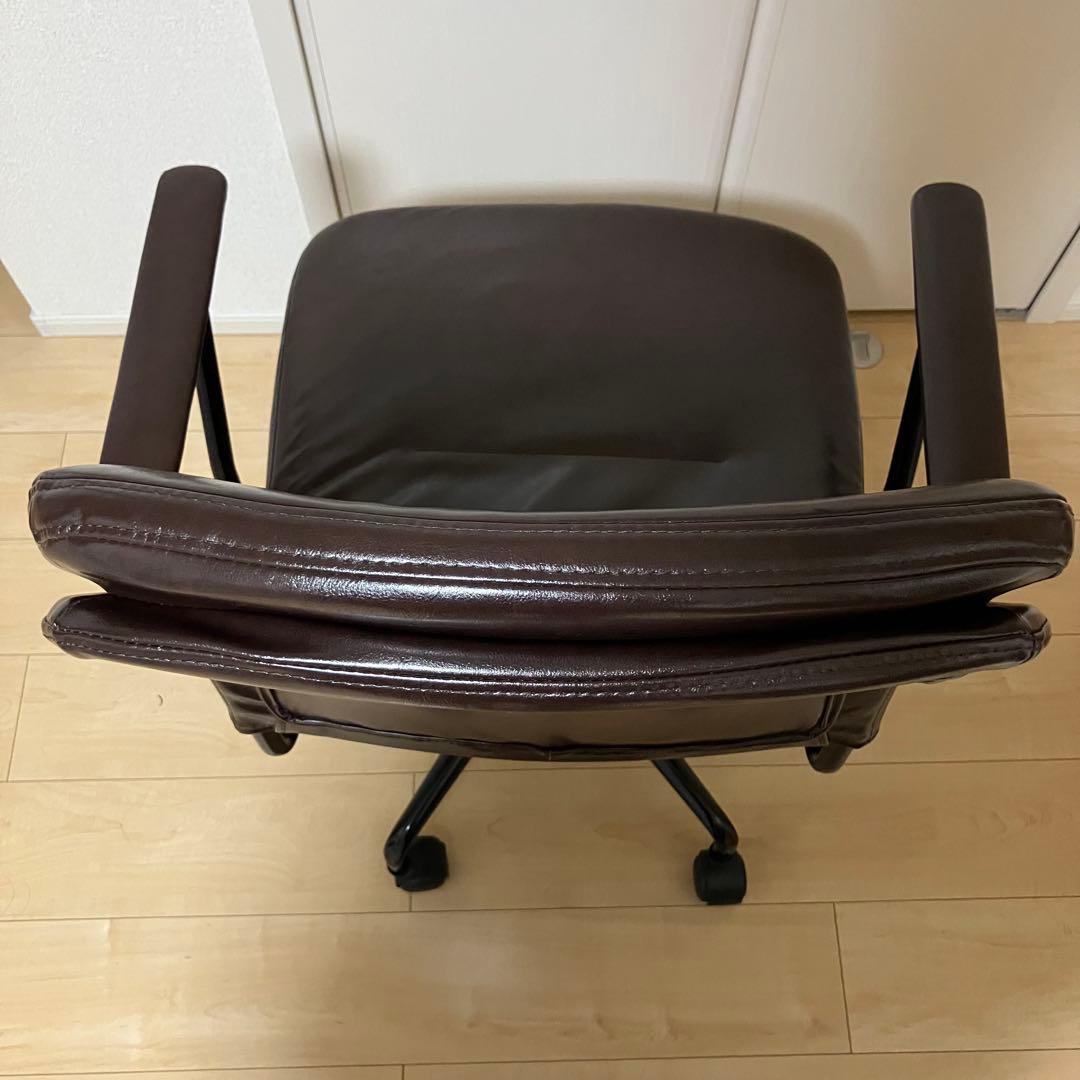 ニトリ (Nシールド スモークDH DBR) レザー調 高さ調節 回転チェア