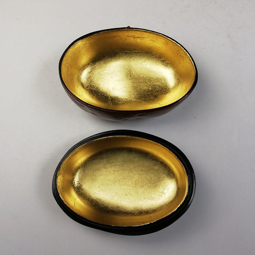 Ｔ７４８　香合　『乾漆　栗香合』『粒俵 作』　共箱　茶道具