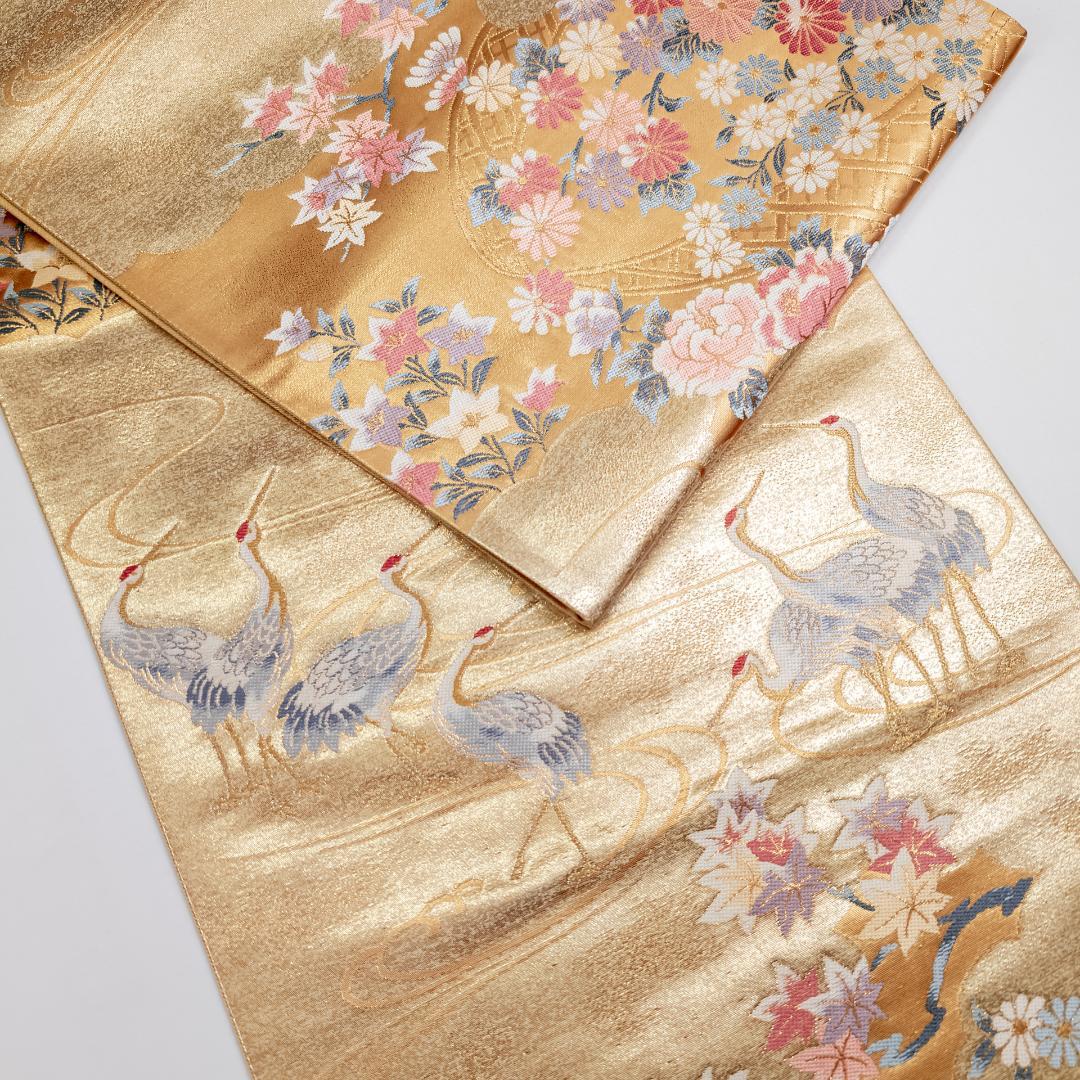 CCCH! R7SK1310 振袖+帯 2点セット 華やか 花 鶴 六通柄