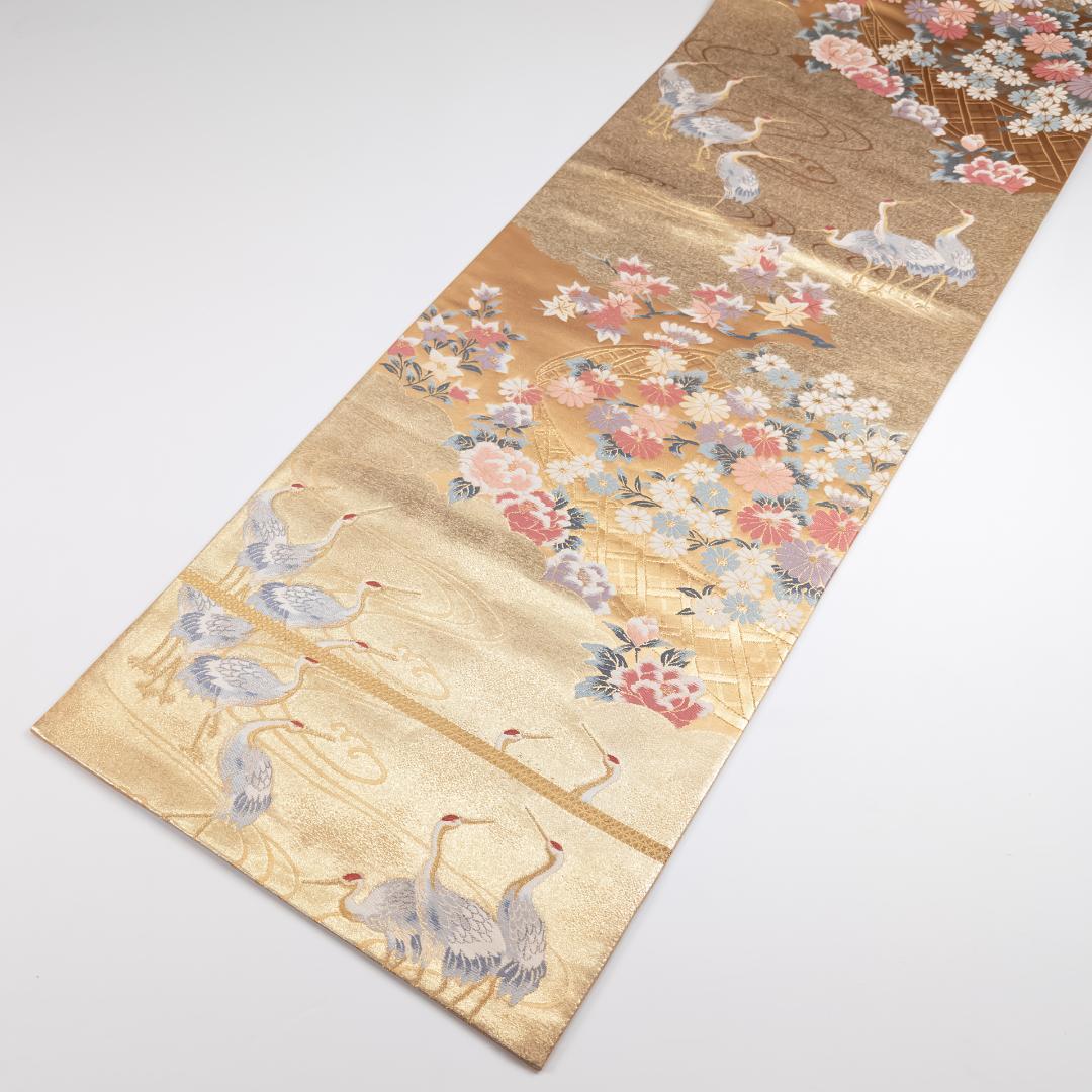 CCCH! R7SK1310 振袖+帯 2点セット 華やか 花 鶴 六通柄