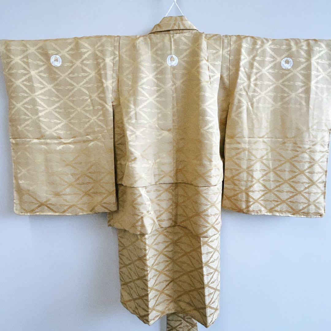 双子　２組セット　七五三5歳男の子　羽織＆袴＆長着＆簡単半衿＆小物　ベージュ緑紺