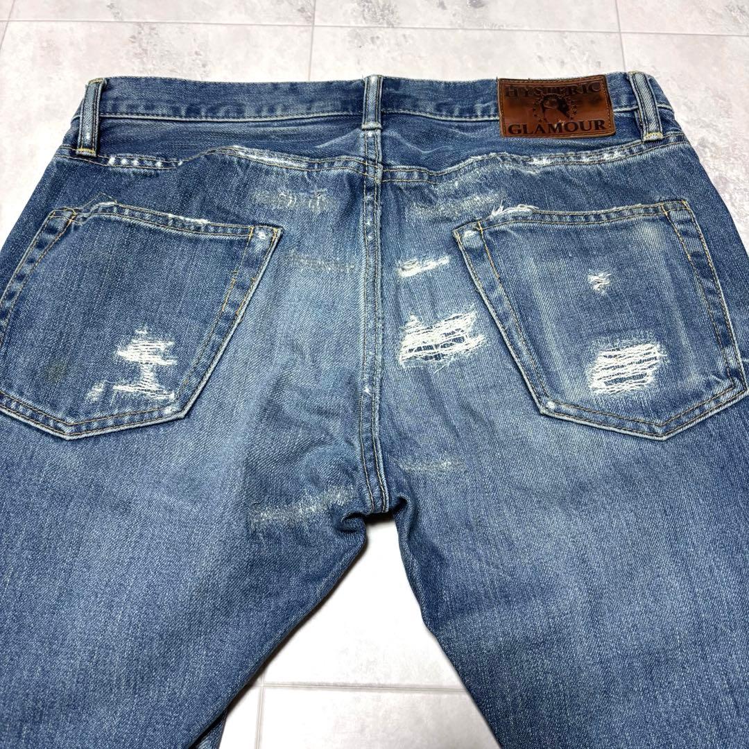 【超希少】ヒステリックグラマー ダメージ加工 スタッズデニムパンツ 30 日本製