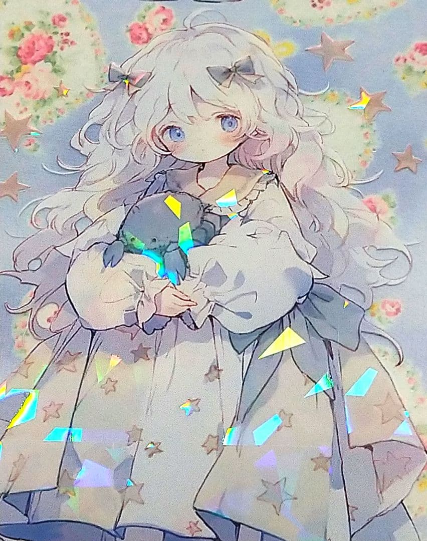 廃盤品✩J793＃巨蟹座-極光(贝壳光)銀河絵日切り売り海外人物女の子AIマステ