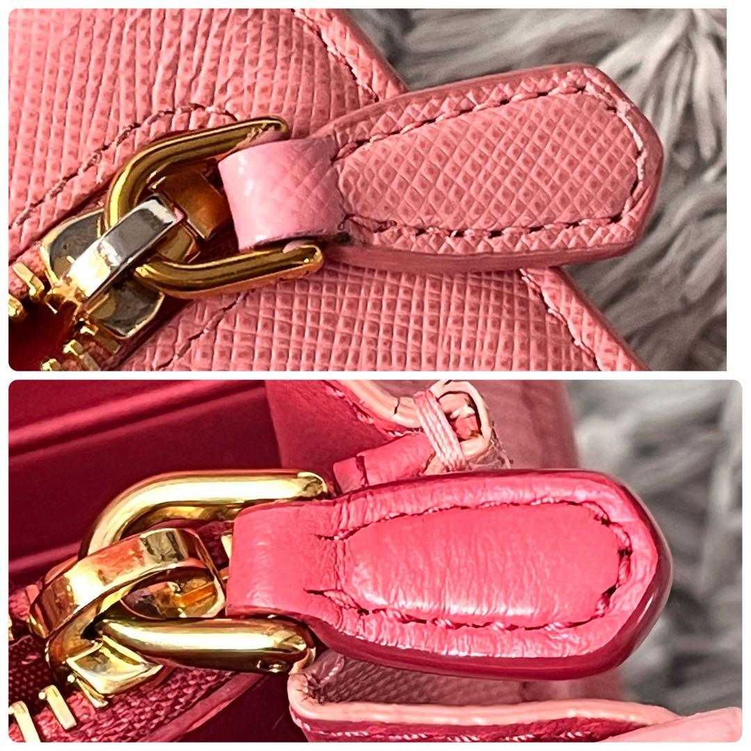 美品✨PRADA サフィアーノ　リボン　メタルロゴ　カードケース付　長財布