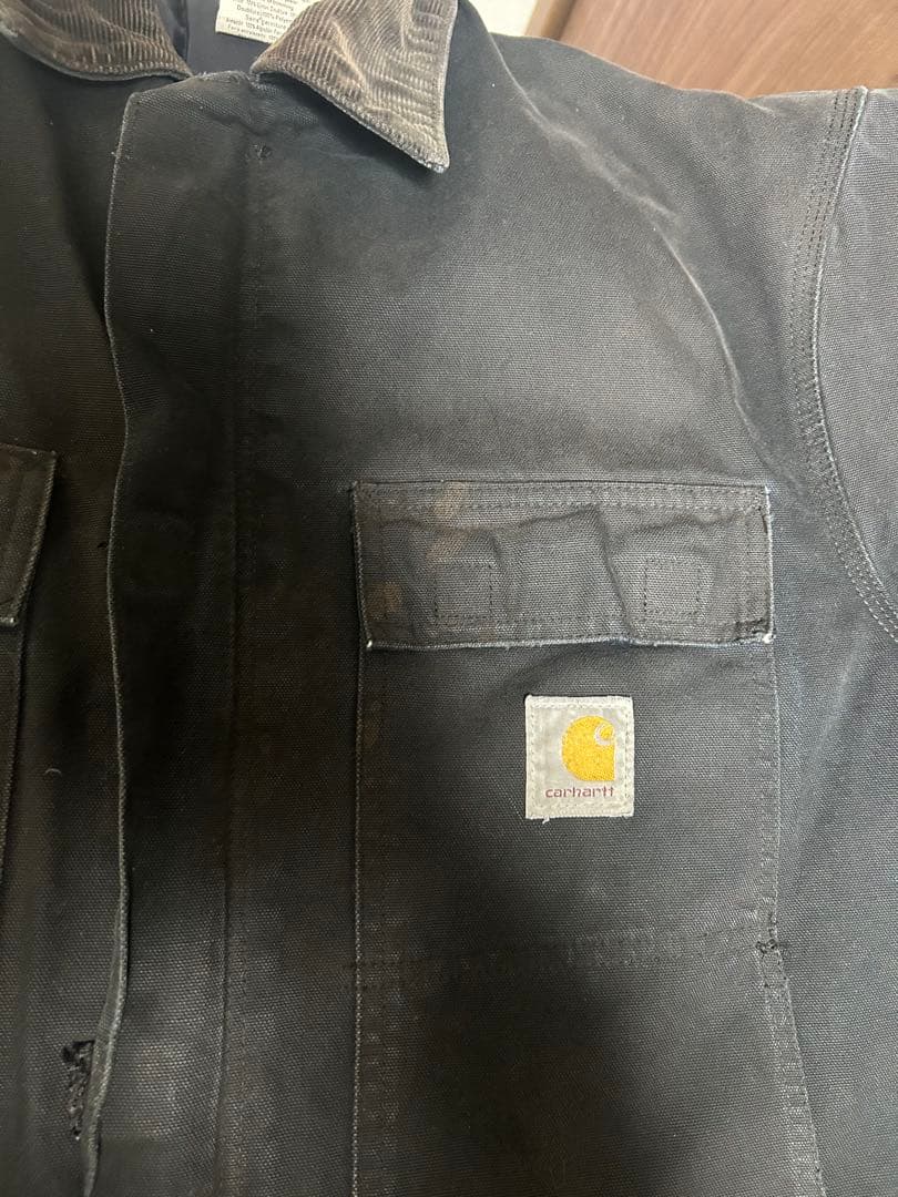 値下げ　Carhartt トラディショナルコート　ブラックフェード　カバーオール