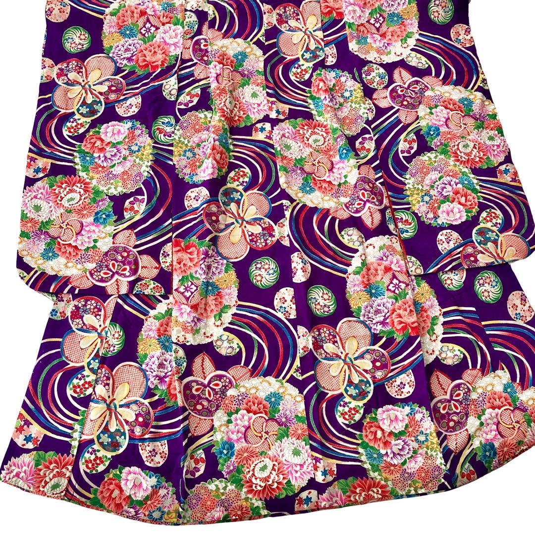 アンティーク  女の子  子供着物  紫  NO6