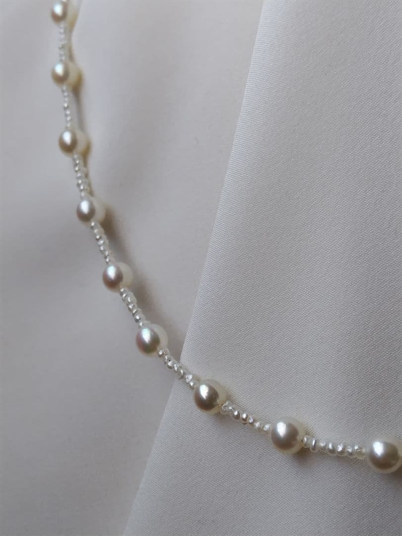 アコヤ真珠ベビーパール、あこや真珠砂ケシパールのネックレス