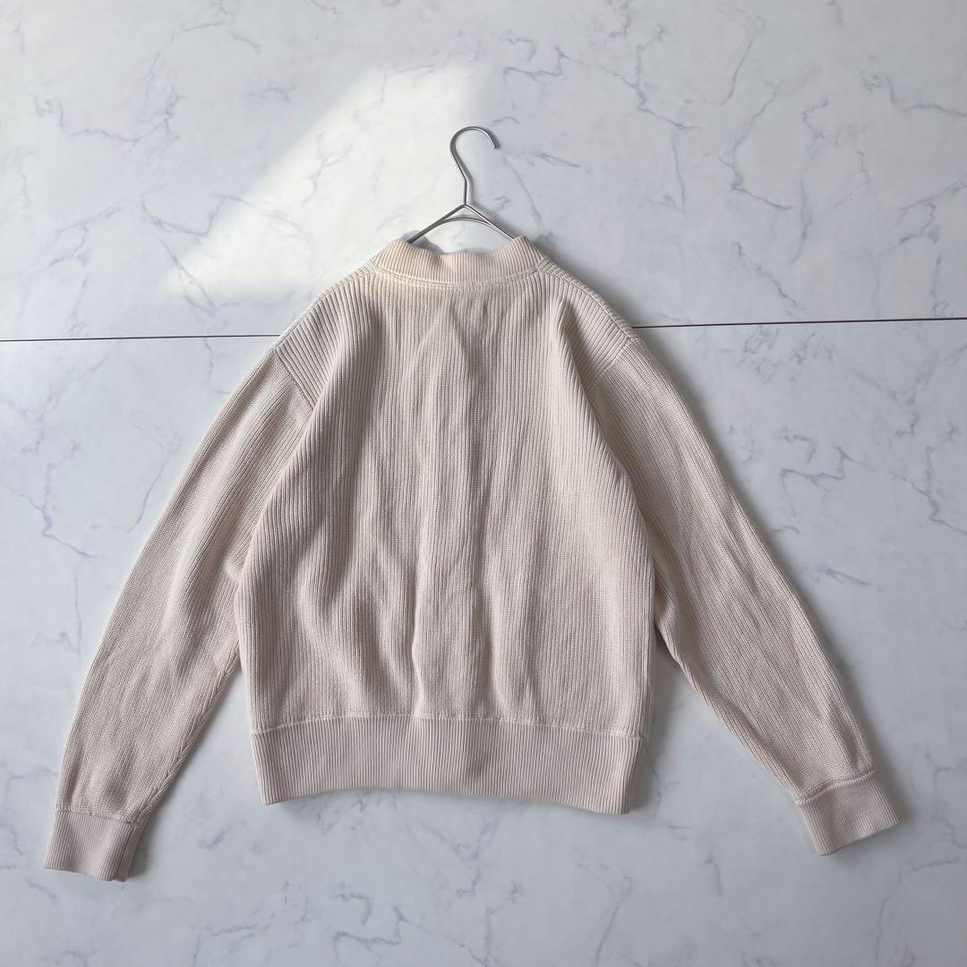 MHL. マーガレットハウエル コットン リブニット カーディガン ベージュ