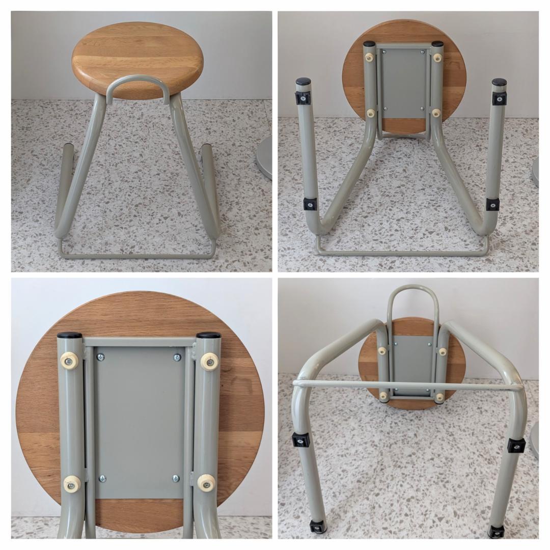 ビンテージ アノニマス 取っ手付き スツール チェア ウッド×メタル 美品
