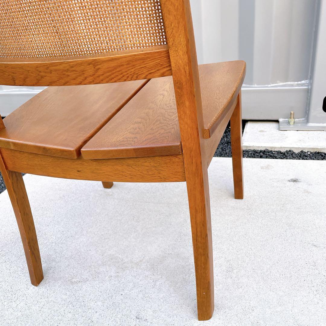 【希少】浜本工芸（HAMAMOTO）　籐張り　ダイニングチェア