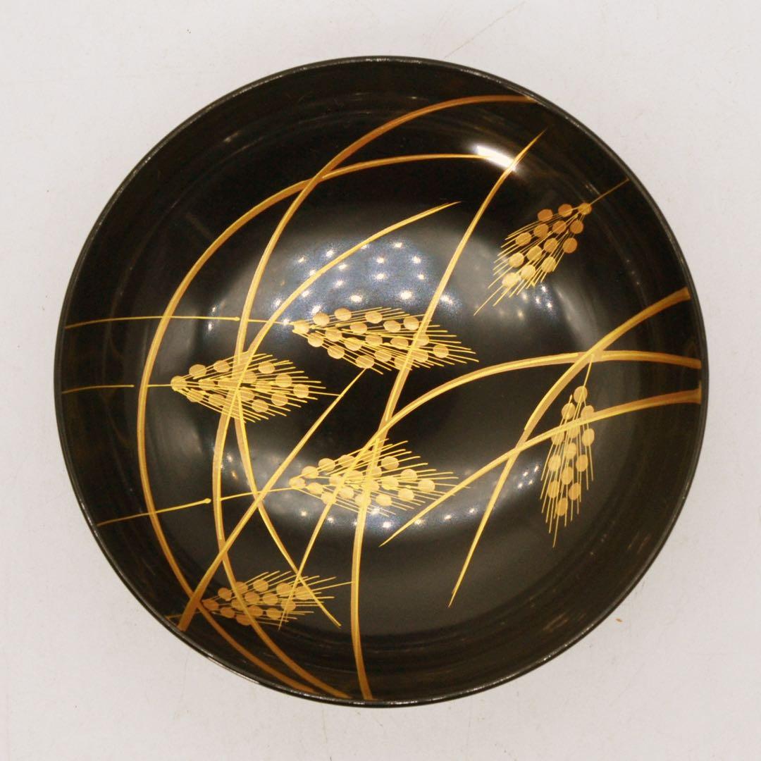 昭和レトロ 京漆匠 象彦　お椀　稲穂椀 五客揃い