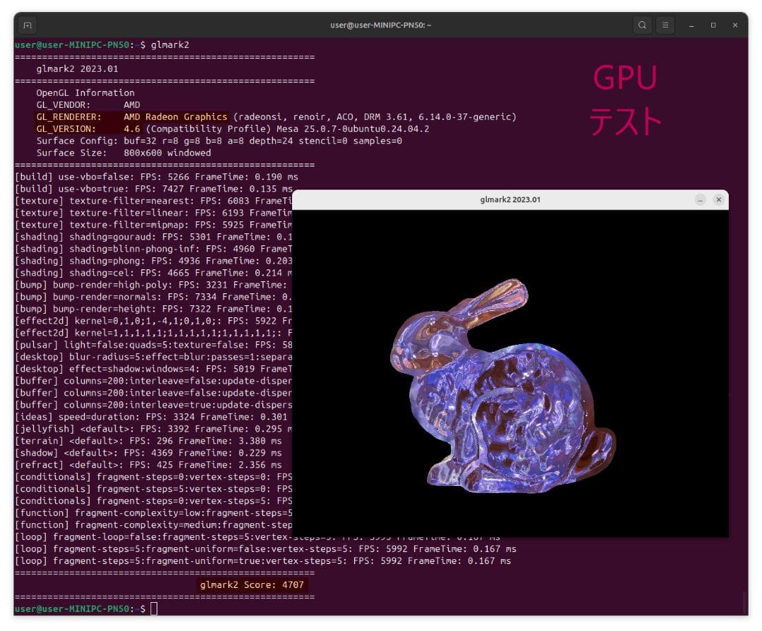 ASUS ミニPC PN50 AMD Linux