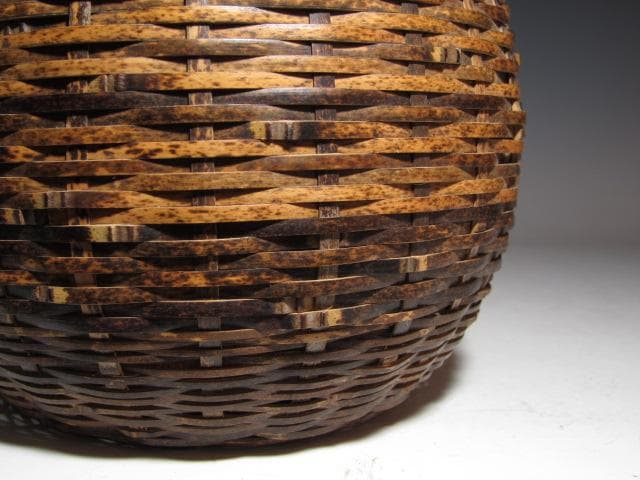 裏千家六代 六閑斎在判 篭花入「端月」八代 又玄斎 一燈追書k549