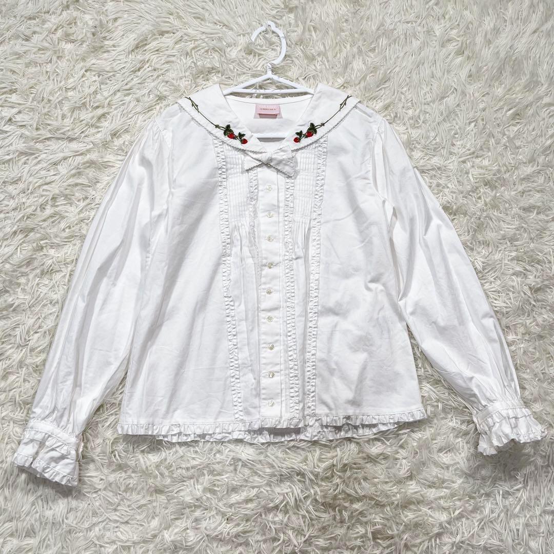 719 ピンクハウス チェルシー チェリー柄 ブラウス チェック ワンピース M