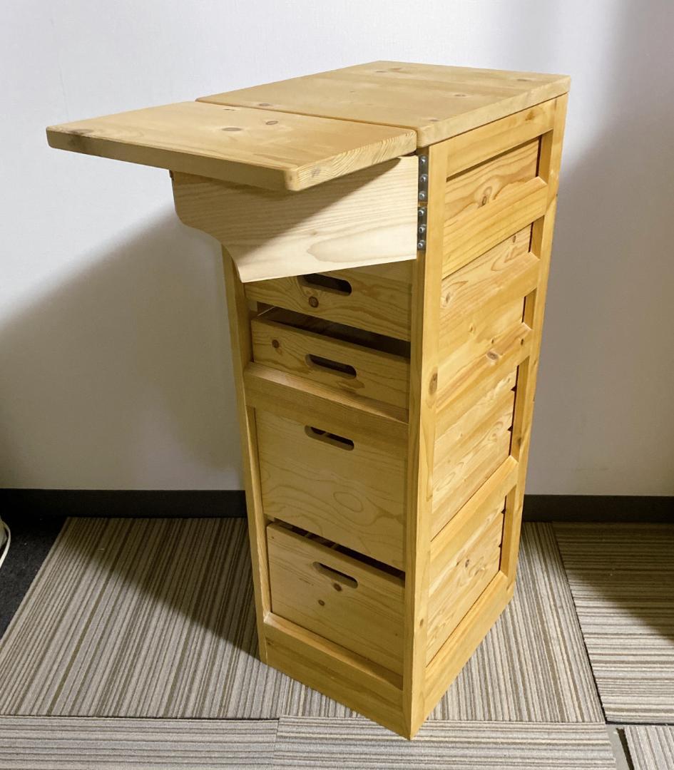 YAMAZEÑ バタフライキッチンストッカー キャスター付き ナチュラル