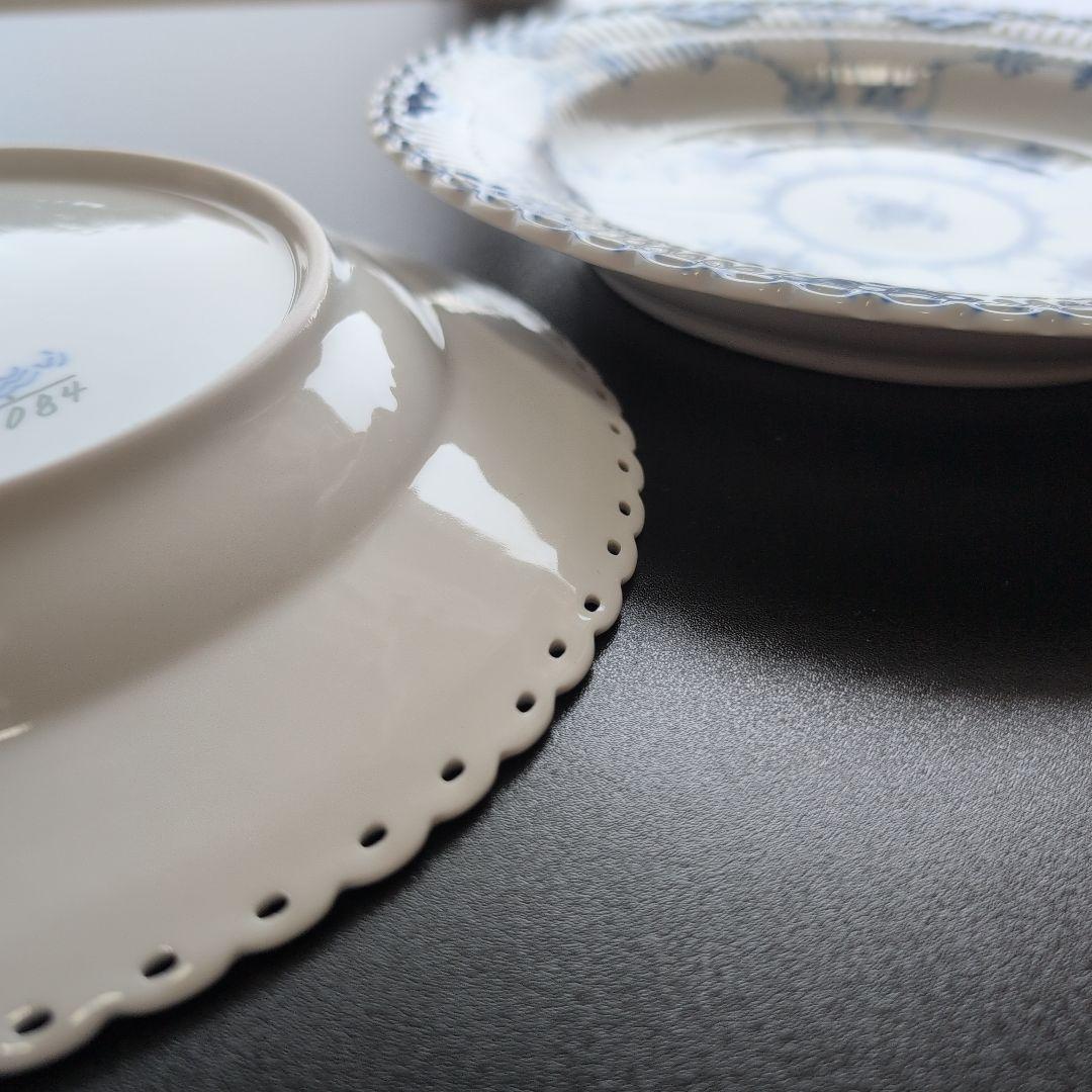 ロイヤルコペンハーゲン ブルーフルデッドフルレース2枚セット(約25cm)