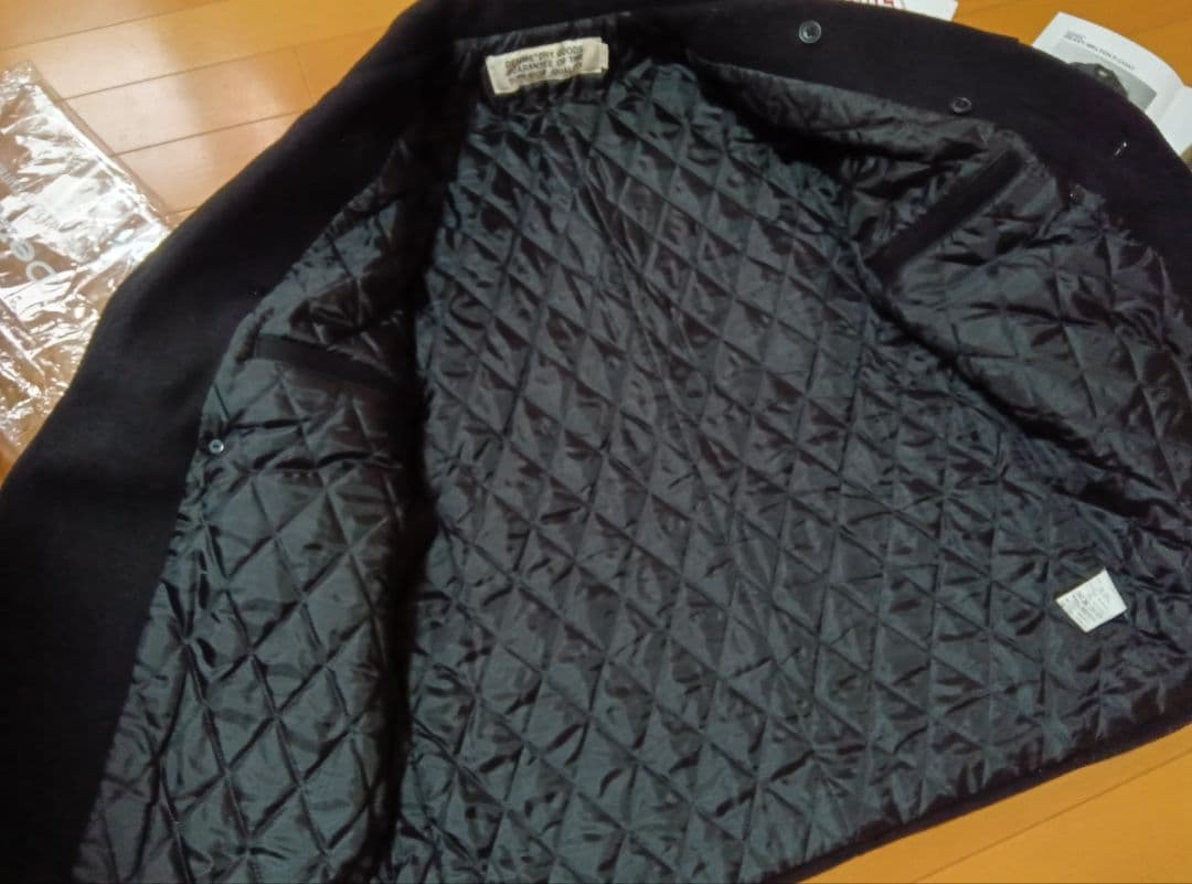 ハ*ん様 美品49,500円DENIMEドゥニームメルトンPコート黒ブラックL