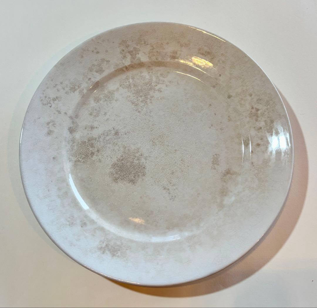 フランスアンティーク サーギュミヌ窯 美しい白いお皿-A 22.5cm