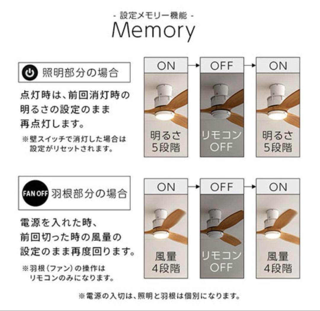 【新品未使用】　日本製　DCモーター シーリングファン ライトLED一体型