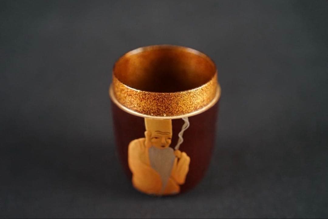 池之浦大起 作 寿老人 鶴亀金銀蒔絵 螺鈿細工 長棗 内梨地 共箱 茶道具