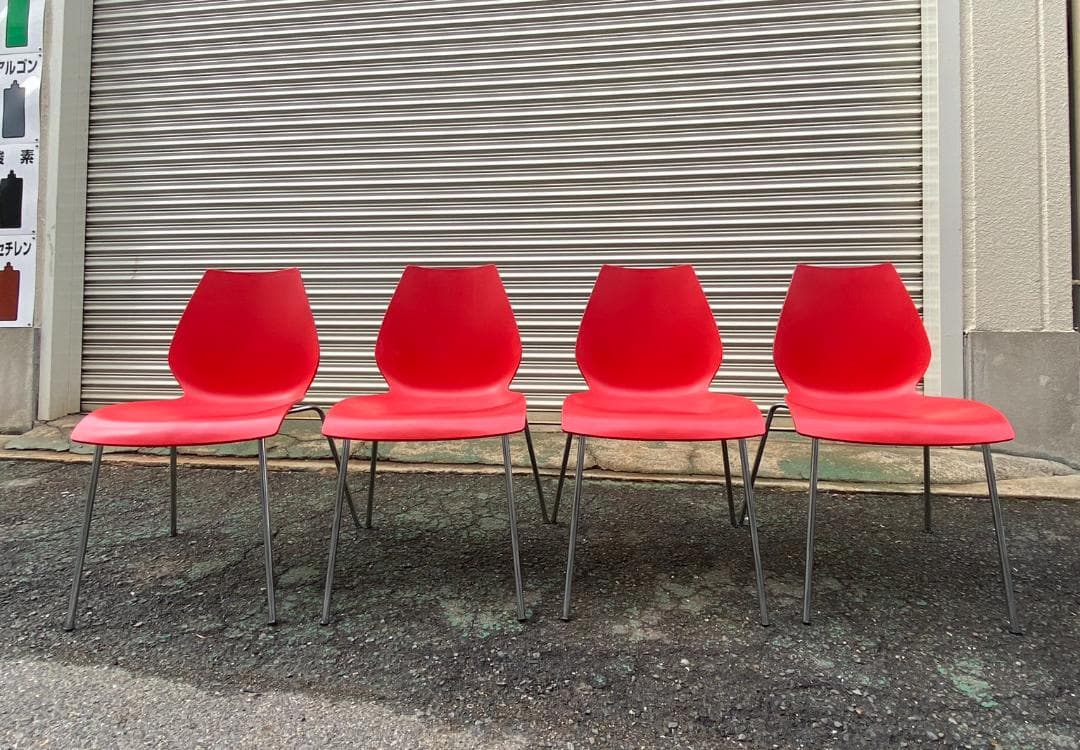 A331◆kartell MAUI◆カルテル マウイ チェア 4脚セット「レッド