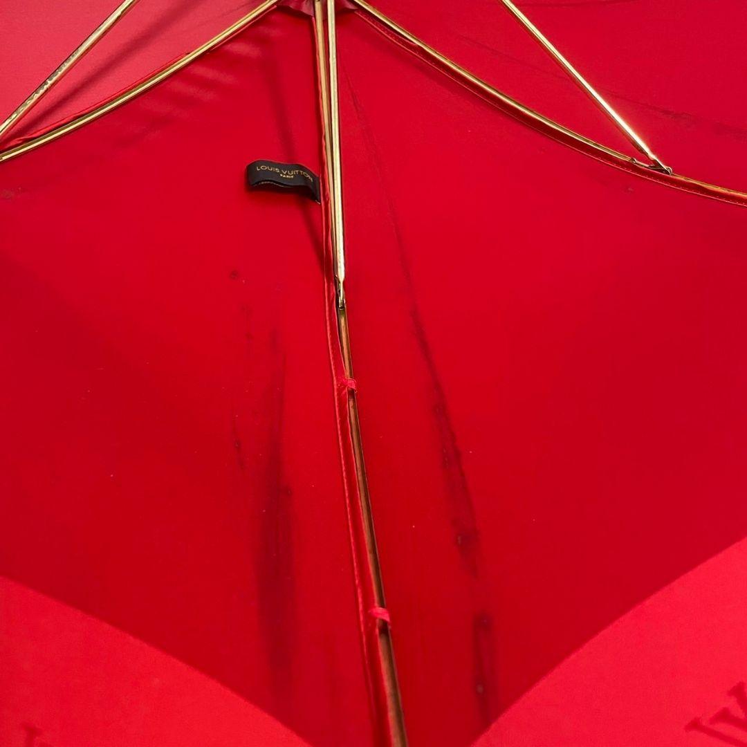 【高級】ルイヴィトン　パラプルュイ　傘　赤