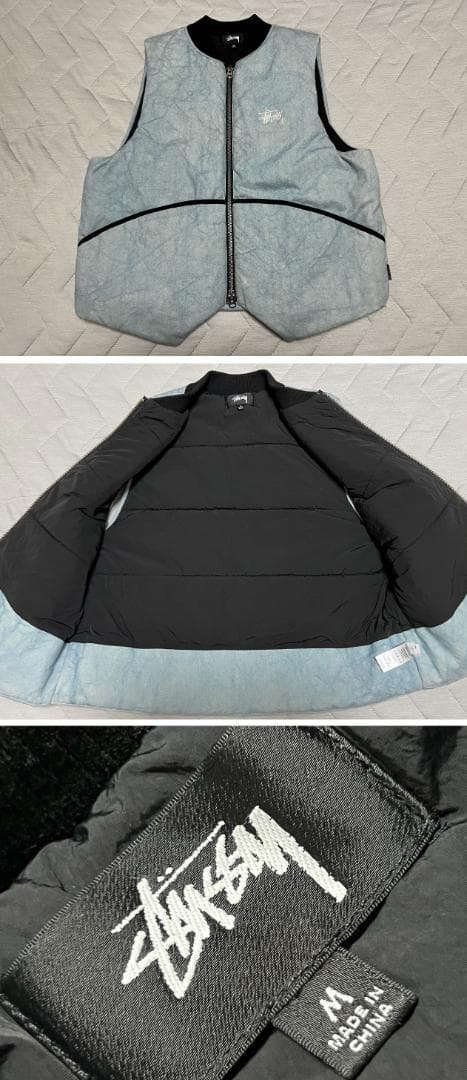 【美品】Stussy　ウォッシュド キャンバス プリマロフト ベスト【М】