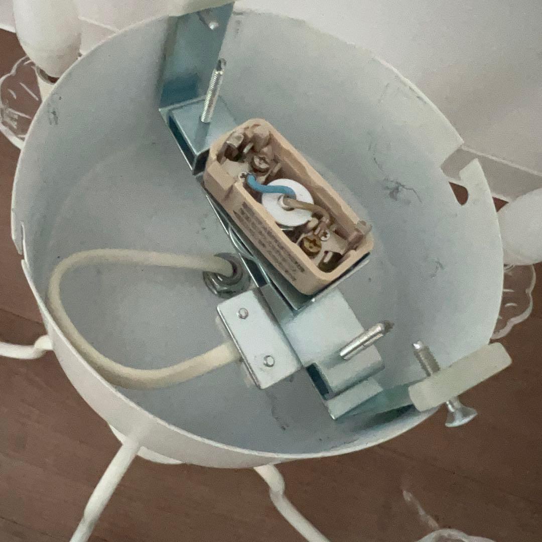 IKEA FYRTIO シャンデリア5灯 ホワイト 電球付き 北欧 クリスタル調