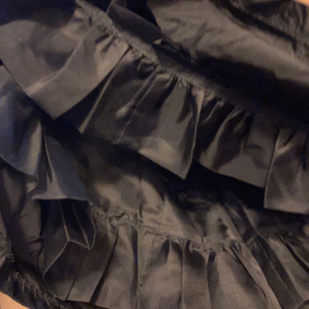 あけちゃん❤︎シャーリーテンプル１３０❤︎黒リボンのワンピース❤︎ペチコート付